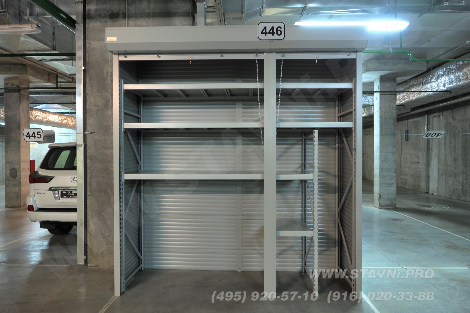 Эскиз - фронтальный вид на шкаф в общем зале парковки ЖК Скайфорт